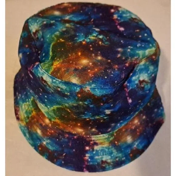 New Space Galaxy Bucket Hat Adult One Size Summer Reversible Cosmos Star Planet - Picture 3 of 3